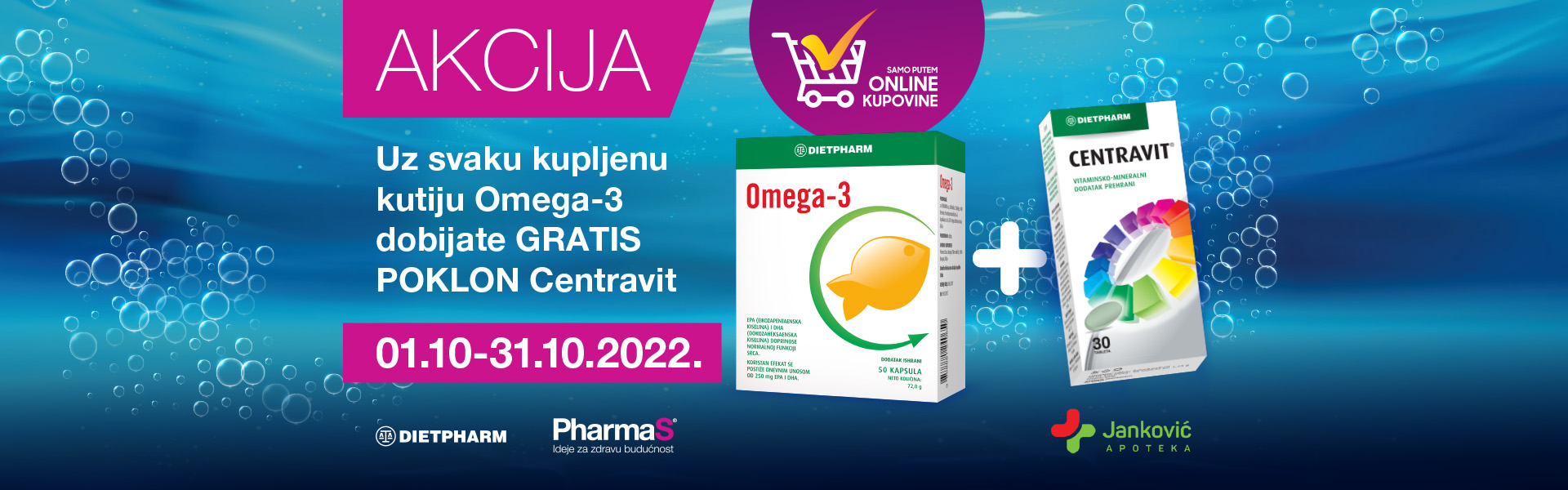 Dietpharm Omega 3 POKLON Centravit tablete